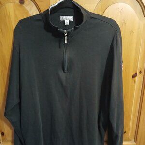 Peter Millar Pullover Men's Large Black Golf Quarter Zip Inverness GC Mock VG